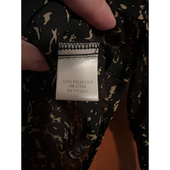 Converse One Star Women's Sheer Pleated Blouse Long Sleeve Black Size XS - Picture 7 of 9